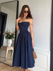 Summer Women Spaghetti Strap Solid Midi Dress Elegant Backless Sleevelss Large Hem A-Line Dresses 2024 Lady Party Evening Robes